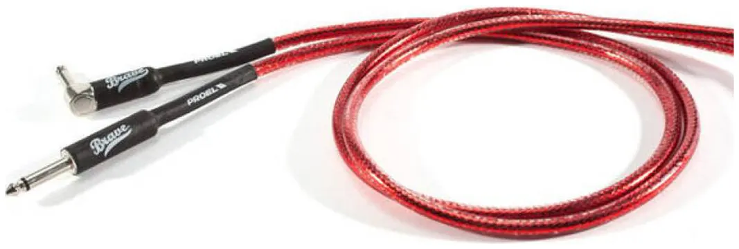 Proel BRV120LU6TR Cavo audio Jack mono 6.3 a Jack m 6.3mm angolo 6m Trasp. Rosso