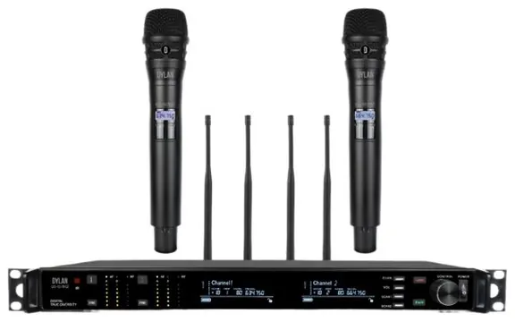 Dylan Microfone Sem Fio Dylan QS-10 M2 Rack Duplo De Mão