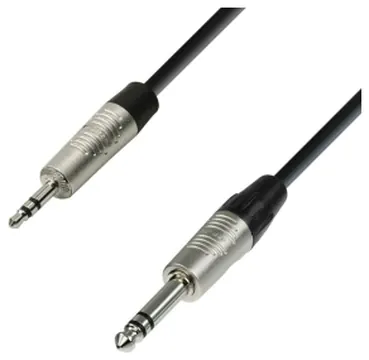 Adam Hall Balanced audiocable 3.5 mm jack stereo to 6.3 mm jack stereo 3 m