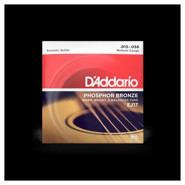 DâAddario D'addario EJ17-3D 13-56 Medium, Phosphor Bronze Acoustic Guitar Strings 3-Pack