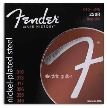 Jogo de Cordas Fender 250R para Guitarra Eletrica Nickel Plated Steel 010