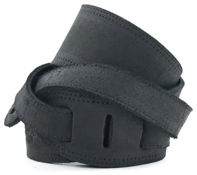 Liam's Leather Soft Guitar Strap Black