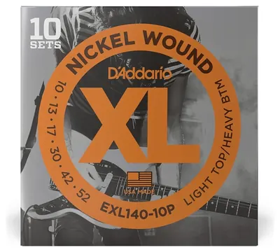 D'Addario EXL140-10P - XL Electric Nickel Wound 10er Pack | 010-052