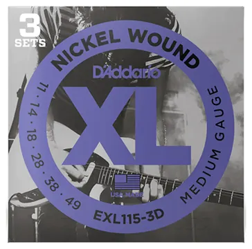 D'Addario EXL115-3D Medium Electric Guitar Strings