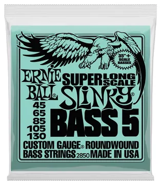 Ernie Ball 2850 Slinky 5-String Super Long Scale Saiten für E-Bass, .045-.130