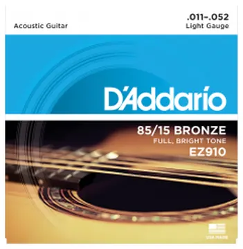 D'addario GUIT. FOLK 6C 85.15 AMERICAN BRONZE 011.052 EZ910 - jeu de 6 cordes