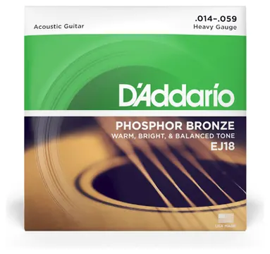 D'Addario EJ18 Saiten für Akustikgitarre, Phosphorbronze, Heavy, 14-59