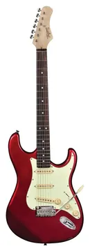 Tagima T-635 MR E/MG Classic Series Stratocaster Metallic Red C/ Escudo Mint Green e Escala Escura