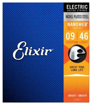 Elixir 12027 Nickel Plated Steel Custom Light 009-046