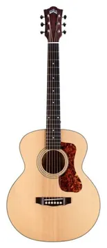 Guild Jumbo Junior Flame Maple Chitarra acustica elettrificata antique blonde satin