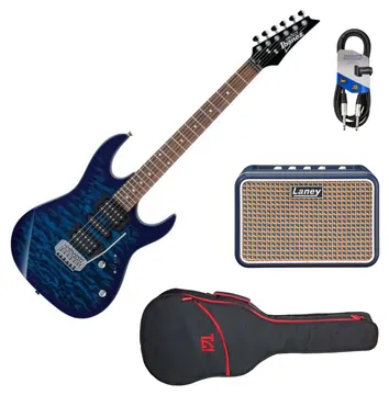 Ibanez GRX70QA Electric Guitar Kit | Transparent Blue Burst