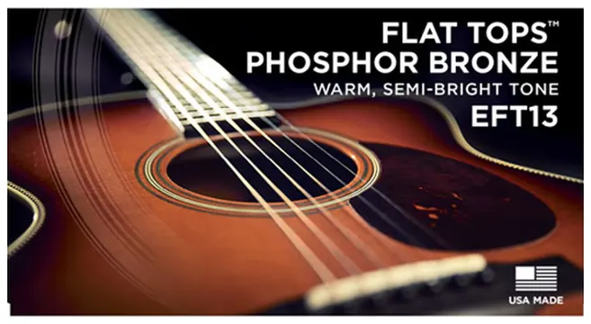 D'Addario EFT13 Flat Tops, Medium, Acoustic Resophonic Guitar Strings 16-56