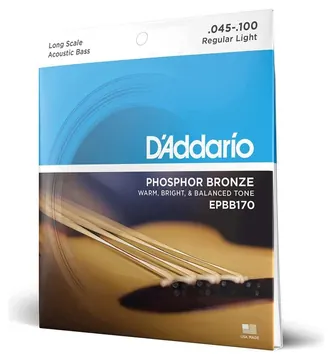 D'Addario EPBB170 - Acoustic Bass Phospor Bronze, Long Scale 45-100