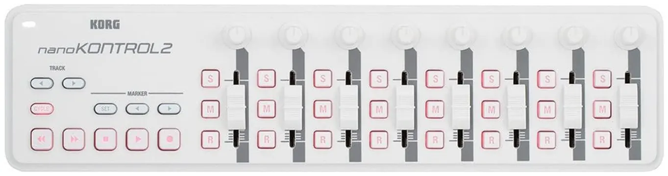Korg nanoKONTROL2-WHT Controller MIDI-USB multifunzione x multi-traccia, Bianco