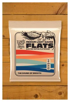 Ernie Ball Flatwound Electric Guitar String Set, Medium-Light, .012-.052