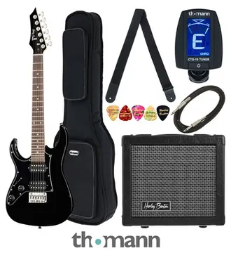 Harley Benton RG-Junior BK LH JamPack Bundle