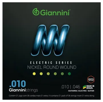 Giannini Encordoamento Giannini Guitarra Nickel Round Wound GEEGST10 (.010 – .046)