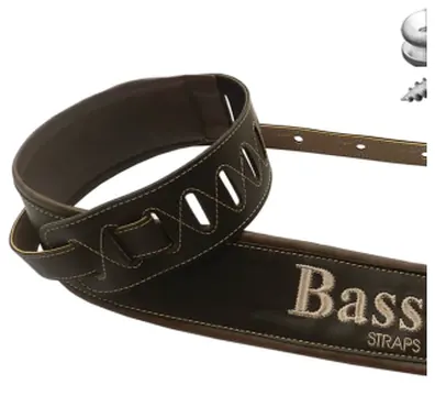 Basso Correia Alça Violão Guitarra Baixo Marrom Couro Sintético Basso Cód. CLAPER13