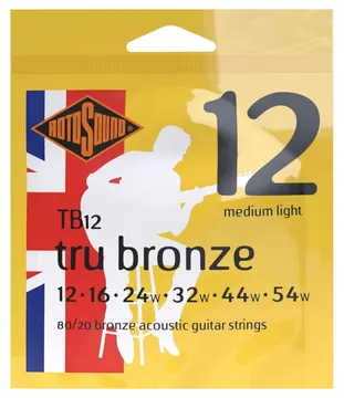 Rotosound TB12 Tru Bronze String Set Acoustic 80/20 Bronze 12-54
