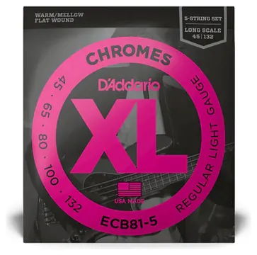 D'Addario ECB81-5 Chromes Regular Light 045-132