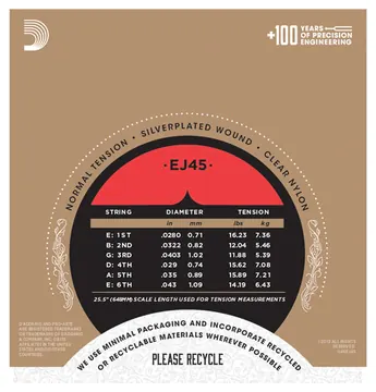 D'Addario EJ 45 3D Pro Arte Nylonsaiten