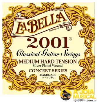 La Bella Encordoamento La Bella 2001 Tensão Média Violão Nylon