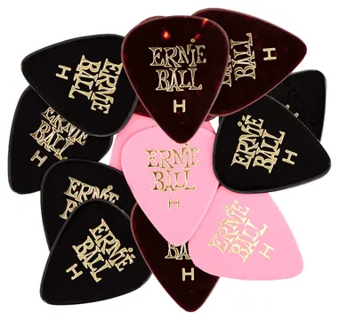 Ernie Ball 9174 Celluloid Guitar Picks Heavy Plektren, Mix, 24 Stück