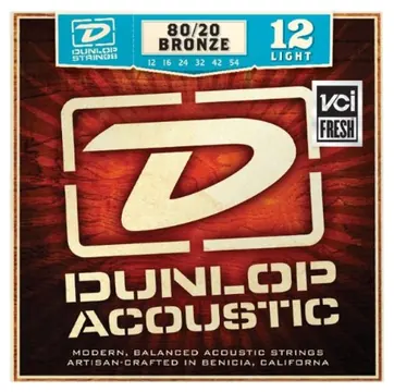 Dunlop Acoustic Guitar Brass String Set | Light