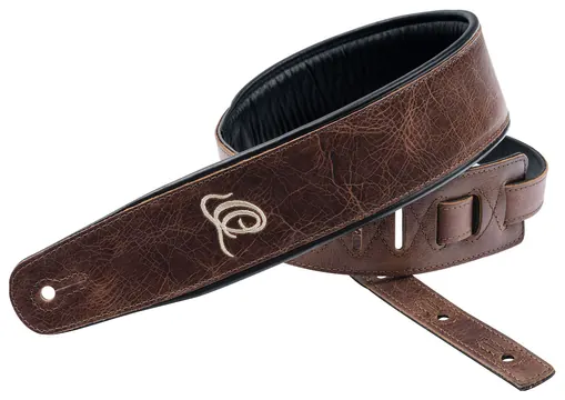 Ortega OSCL-4 Guitar Genuine Leather Strap Ledergurt (70mm), Vintage Brown