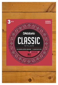 D'Addario EJ27N Student Nylon Classical Guitar Strings - Normal Tension - 3 Sets