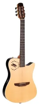Marques Semi Acústico Marques Nylon Ativo Super Flat Cutaway Natural Fosco