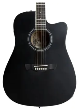 Tagima Sunset Folk Aço Eletroacústico Preto com Capa Tampo Sólido