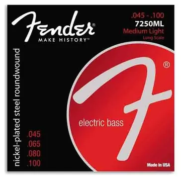 Jogo de Cordas Fender 7250ML para Baixo 45 100