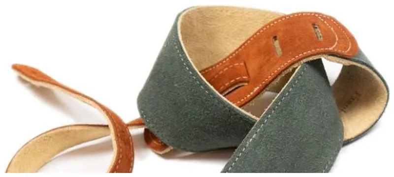 Franklin 2.5" Gray Suede Strap/Rust End Tabs/Natural Stitching