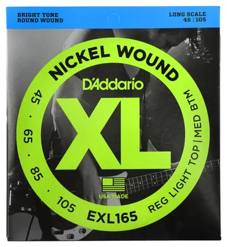 D'Addario EXL165 - XL Bass Nickel Wound, Long Scale 45-105