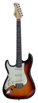 Tagima TG-500 SB E/MG LH TW Series Stratocaster Sunburst C/ Escudo Mint Green e Escala Escura Canhota