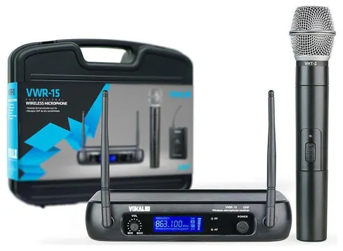 Vokal Microfone de Mao UHF VWR15M Preto Vokal