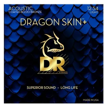 Dr Strings Da8-12 Dragon Skin+ Muta di corde per chitarra acustica 12-54