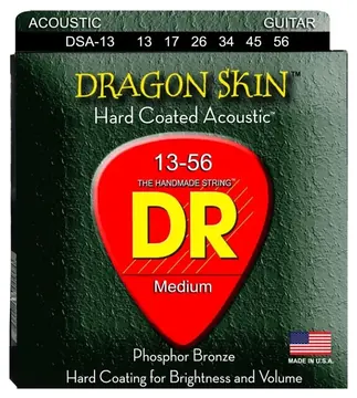 DR STRINGS DSA-13 Dragon Skin Acoustic CORDE PER CHITARRA ACUSTICA PHOSPHOR BRONZE MEDIUM - 013/056
