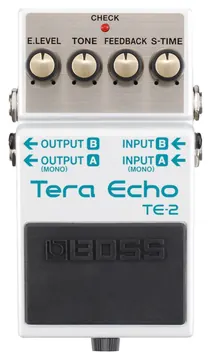 Boss TE-2 Tera Echo, Effektgerät für E-Gitarre, oppulente räumliche Echoeffekte