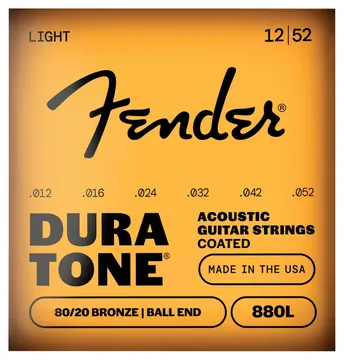 Fender Dura-Tone 880 Coated 80/20 Bronze Acoustic Guitar Strings 12-52