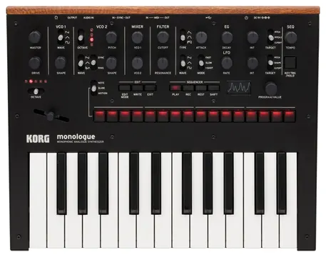Korg Monologue in Black (25-key monophonic analogue synthesizer)