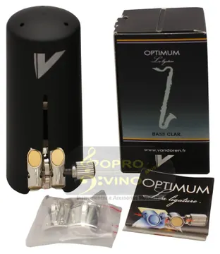 Vandoren Abraçadeira Clarone Baixo Sib Vandoren Optimum LC04P Metal Prateada 3 Ressonadores