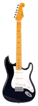 SX Stratocaster MN Zwart Elektrische Gitaar Inclusief Hoes