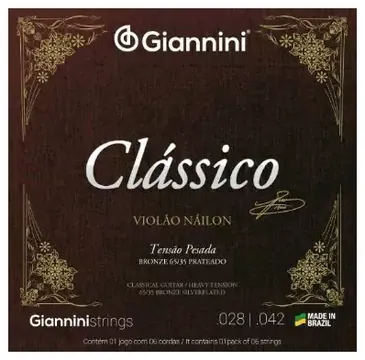 Giannini Encordoamento Giannini Clássico Nylon Bronze 65/35 GENWPA Pesada