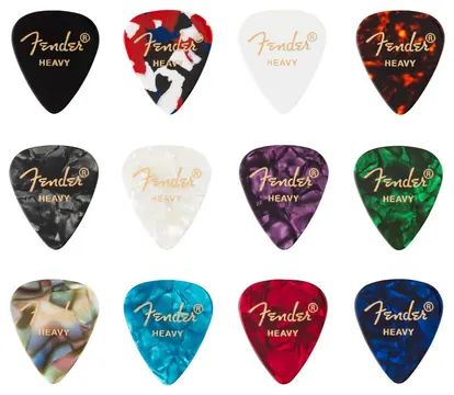 Fender 351 Shape Celluloid Medley Heavy, Set van 12