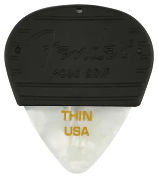 Fender Mojo Grip White Moto Plektren - Thin - 3er Pack