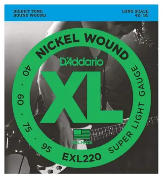 D'Addario EXL220 Super Light 40-95 Corde per Basso rivestite Nickel