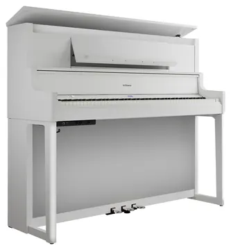 Roland LX-9 Digitalpiano – Weiß poliert mit Hybrid Grand Keyboard, Piano Reality Modelling und 324 Klangfarben