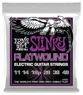 Ernie Ball 2590 Slinky Nickel Flatwound 011-048 Saiten für E-Gitarre, Power